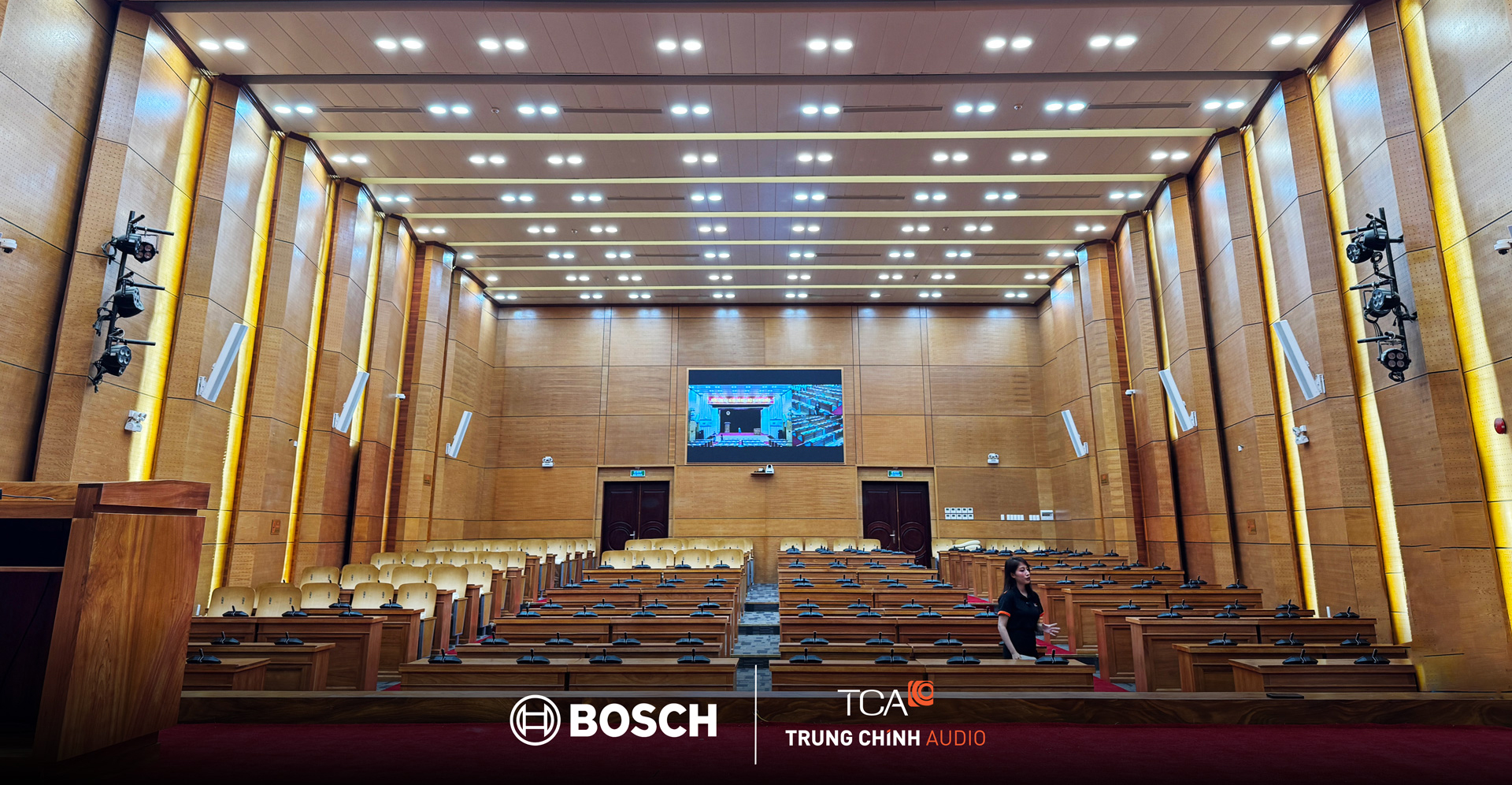 Hệ thống hội thảo Bosch DICENTIS quy mô 210 micro được triển khai tại Nhà khách tỉnh Quảng Ninh.